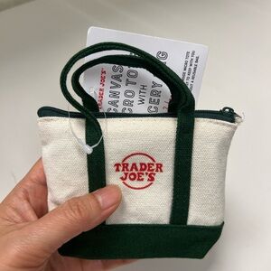 Trader Joe's Mini Canvas Tote with grocery shopping bag